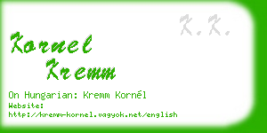 kornel kremm business card